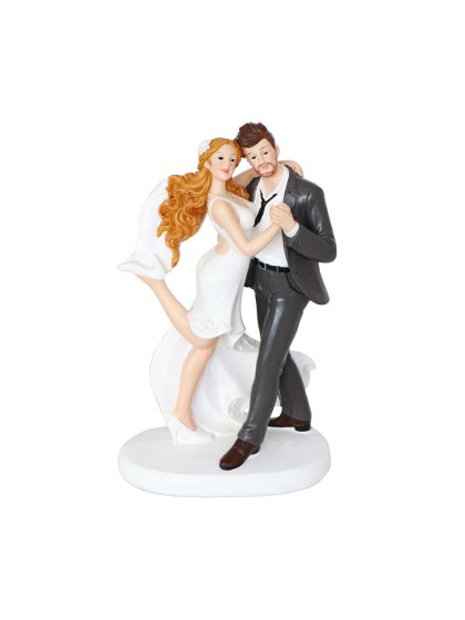 COUPLE MARIES RESINE DANSEURS 11.6CM X 7.3CM X 18.8CM