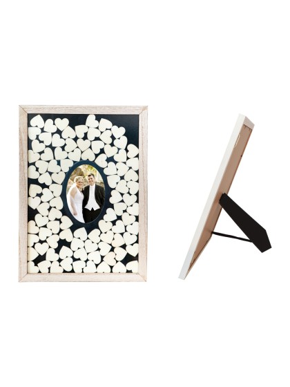 FOTORAHMEN HOLZ 90 HERZEN 43CM X 31CM X 1.5CM