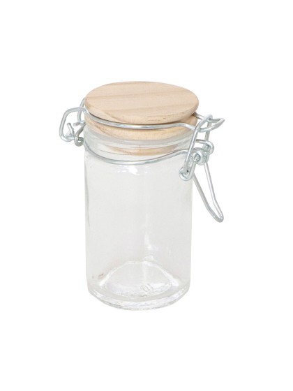 CONTENANT VERRE AVEC COUVERCLE BOIS DIA 4.5CM X 9CM