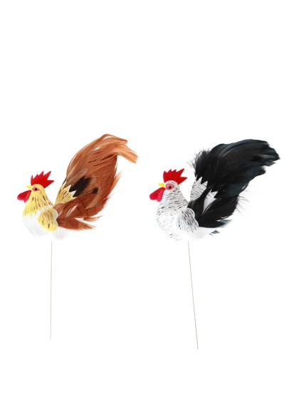 COQ SUR TIGE METAL -2 ASS 4CM X 7.5CM X 14CM
