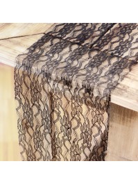 3 TISCHLAUFER SPITZE SCHWARZ 19CM X 3.1M
