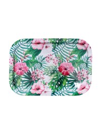 PLATEAU DECO FLEURS TROPICALES 34CM X 23CM X 1.5CM