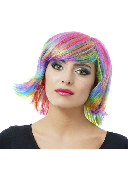 WIG PIXIE PINK TURQUOISE GREEN 