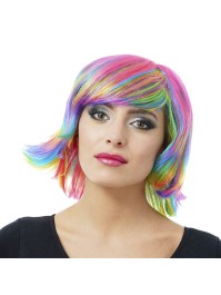 WIG PIXIE PINK TURQUOISE GREEN 