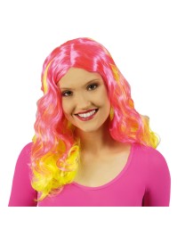 PERRUQUE JADE FUCHSIA FLUO JAUNE 