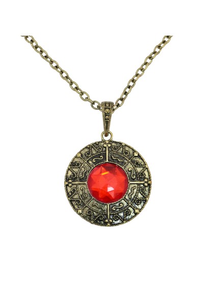 HALSKETTE VAMPIR PIERRE ROT DIA-ANHÄNGER 5,5 CM / KETTE 70 CM