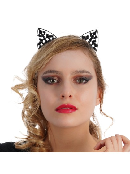 HAARREIF METALL KATZE STRASS 