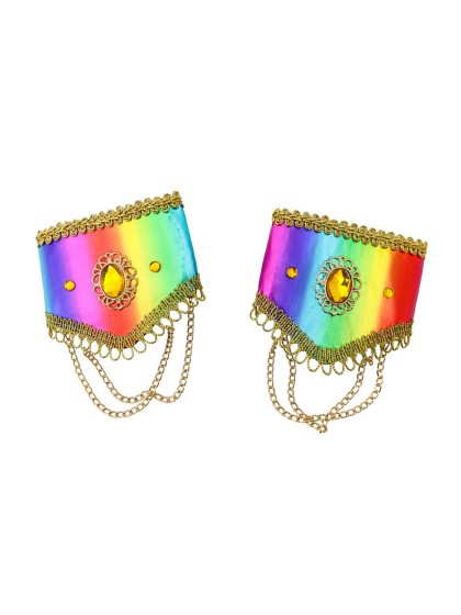 SET 2 CRAZY CABARET MULTICOLOR CUFFS 