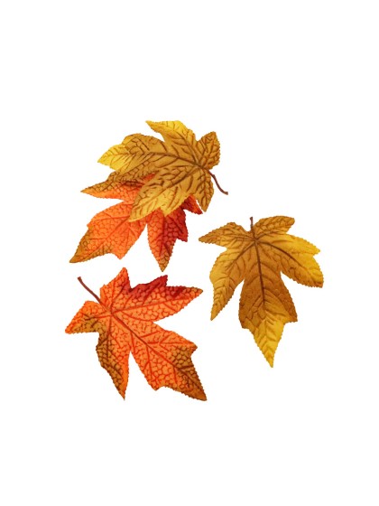 12 MAPLE LEAVES IN FABRIC 14CM X 10CM