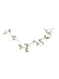 WHITE MISTLETOE WITH FROSTED LEAVES GARLAND 110CM