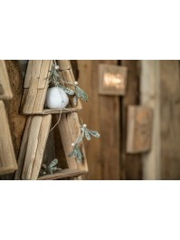 WHITE MISTLETOE WITH FROSTED LEAVES GARLAND 110CM