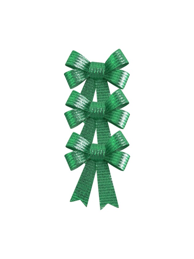 SET 3 SHINY GREEN BOWS 10CM X 12,7CM