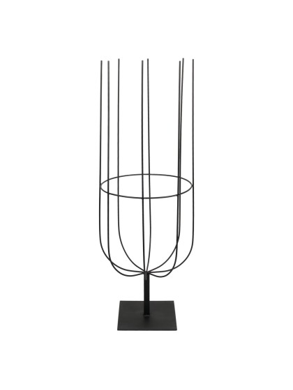 PANIER METAL NOIR SUR SUPPORT DIA 39CM X 112CM