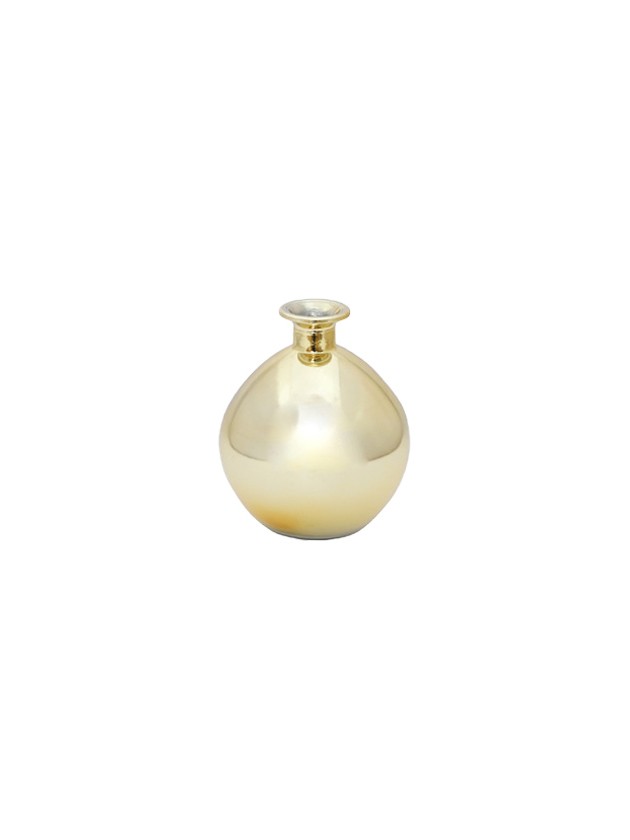 VASE BOULE OR METAL DIA 12.5CM X 14.5CM