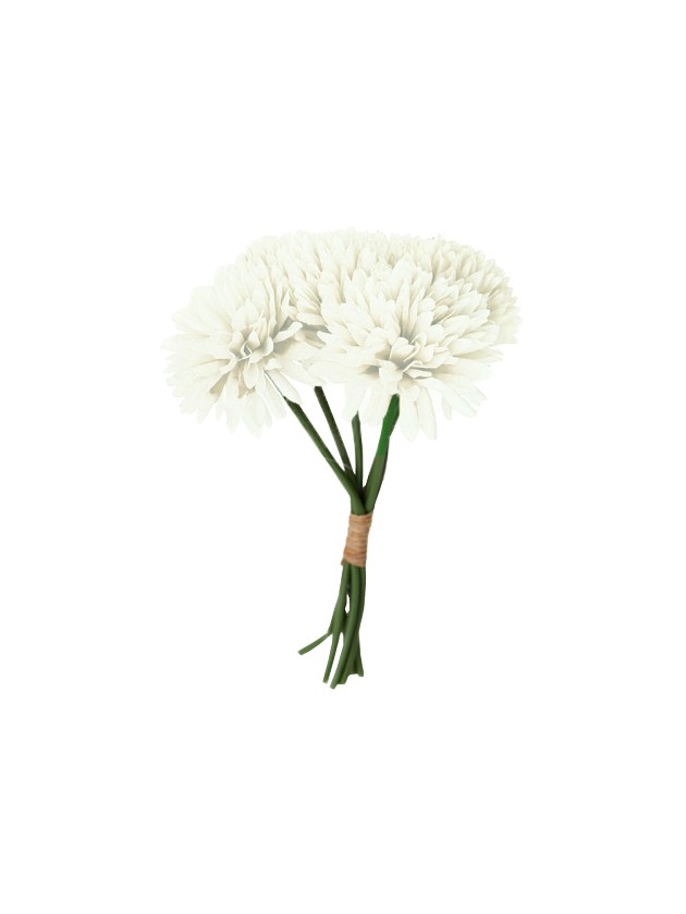 BUNCH OF 6 DAHLIA WHITE 26CM