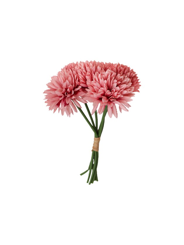 BOUQUET 6 DAHLIAS VIEUX ROSE DIA 13CM X 26CM