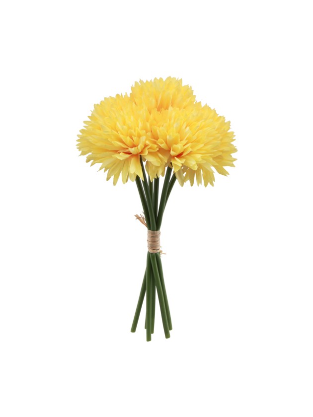 BOUQUET 6 DAHLIAS JAUNE DIA 13CM X 26CM