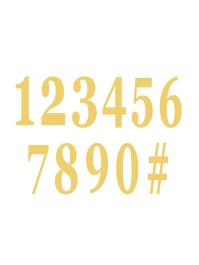 SET AUS 12 ZAHLEN SELBSTKLEBEND GOLD HOHE 14 CM