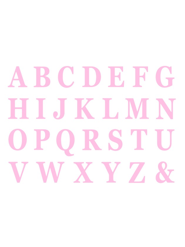 SET 48 ADHESIVE PINK LETTERS 13.5 CM