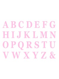 SET 48 ADHESIVE PINK LETTERS 13.5 CM