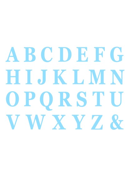SET 48 ADHESIVE BLUE LETTERS 13.5 CM