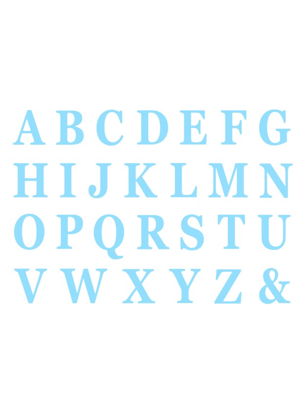 SET 48 ADHESIVE BLUE LETTERS 13.5 CM