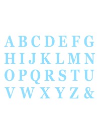 SET 48 ADHESIVE BLUE LETTERS 13.5 CM