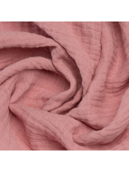 CHEMIN DE TABLE COTON GAUFRE ROSE POUDRE 26CM X 3M