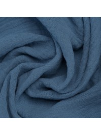 CHEMIN DE TABLE COTON GAUFRE BLEU DENIM 26CM X 3M
