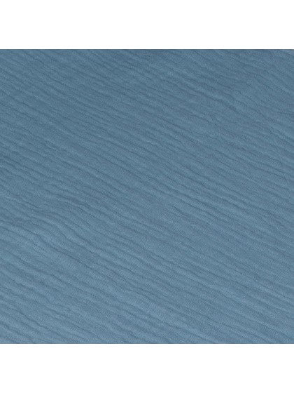CHEMIN DE TABLE COTON GAUFRE BLEU ACIER 26CM X 3M