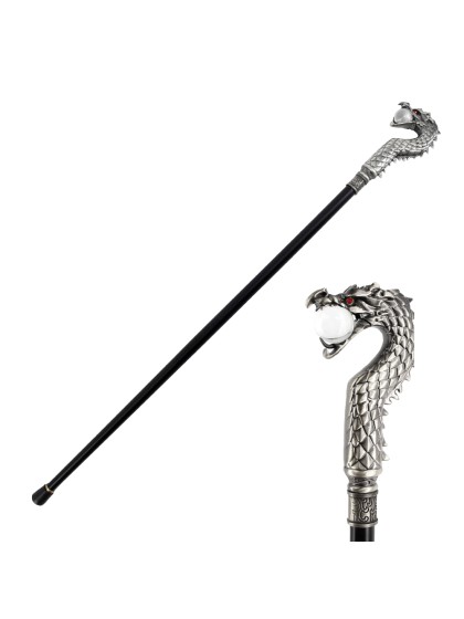 STOCK METALL DRACHE MIT KUGEL 93CM