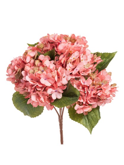 BOUQUET 5 BRANCHES PINK HYDRANGEA 41CM