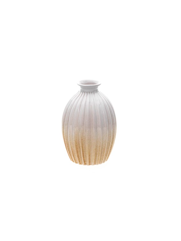 VASE CERAMIQUE BLANC ATHENA DIA 12.5CM X 18.5CM