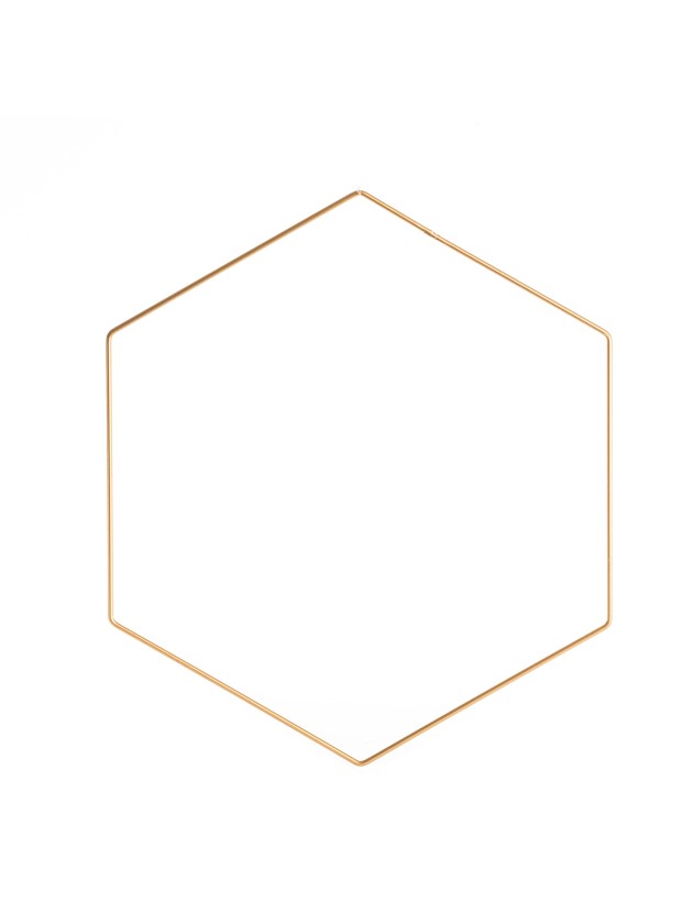 SUSPENSION METAL HEXAGONAL OR 30CM X 30CM X 0.3CM