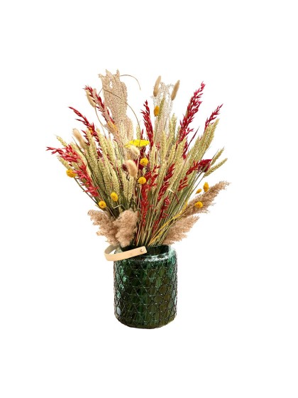 FALL COMPOSITION BARCELONA - GREEN VASE  DIA 18CM X 65CM HT