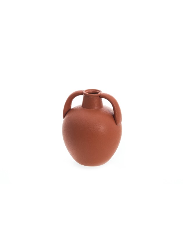 PORCELAIN VASE TERRACOTTA COLOR ATHENS DIA 15CM X 17.8CM