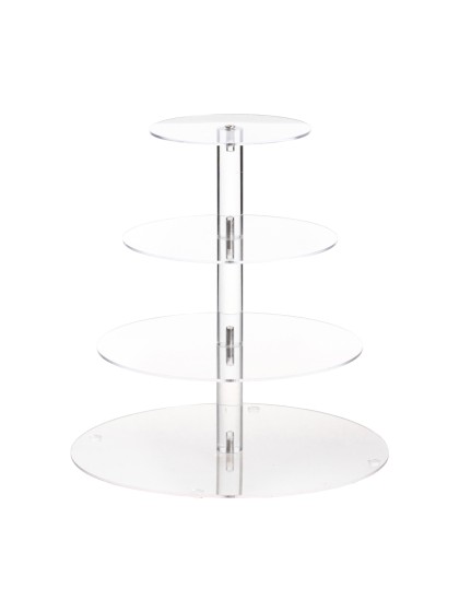 4-LEVEL ROUND ACRYL CAKE STAND DIA 30CM X 32CM