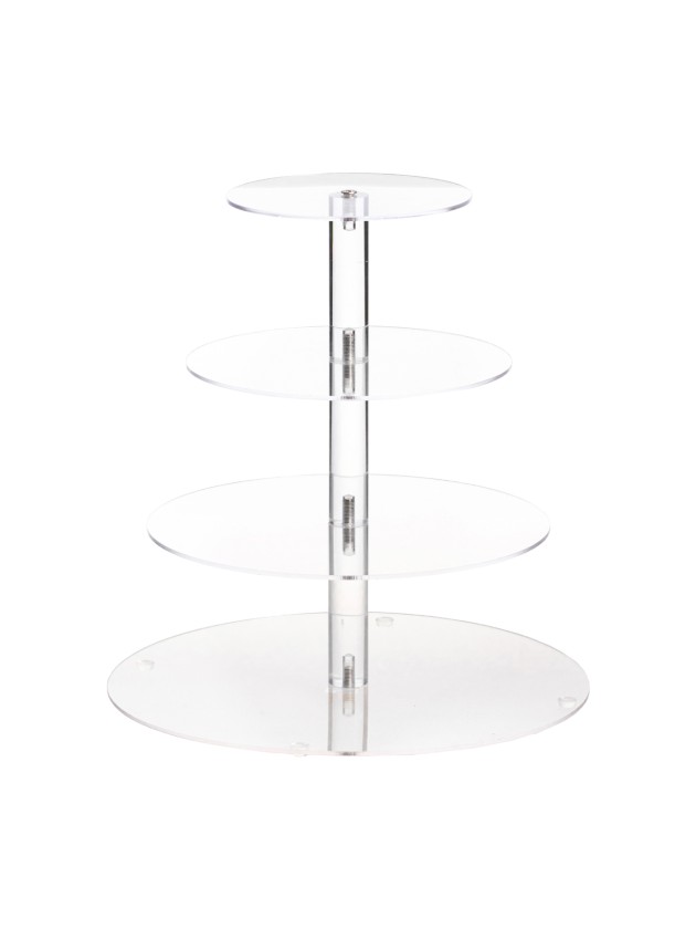 4-LEVEL ROUND ACRYL CAKE STAND DIA 30CM X 32CM