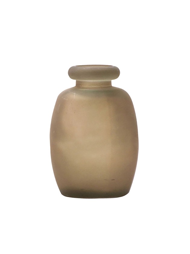 VASE ELISA GREGE GLACE DIA 11.5CM X 16CM