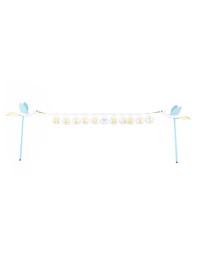 CAKE TOPPER BLEU/BLANC HELLO BABY 27CM X 16CM