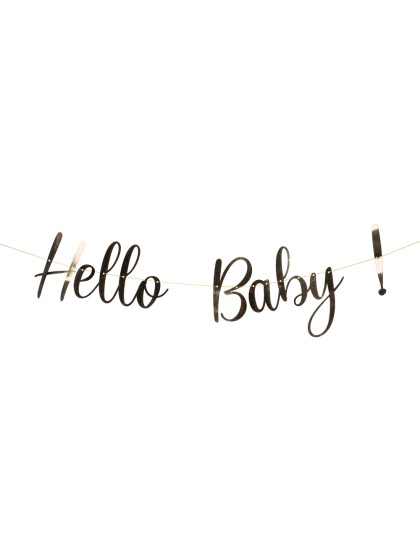 GUIRLANDE HELLO BABY OR METAL 150CM X 18CM