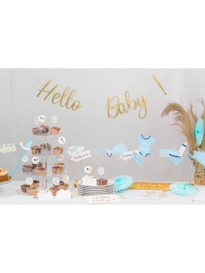 GUIRLANDE HELLO BABY OR METAL 150CM X 18CM