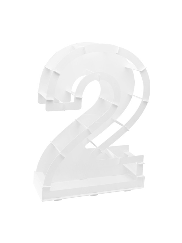 STRUCTURE BALLON CHIFFRE 2 BLANC 38CM X 14CM X 63.5CM