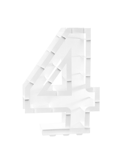 STRUCTURE BALLON CHIFFRE 4 BLANC 44CM X 14CM X 63.5CM