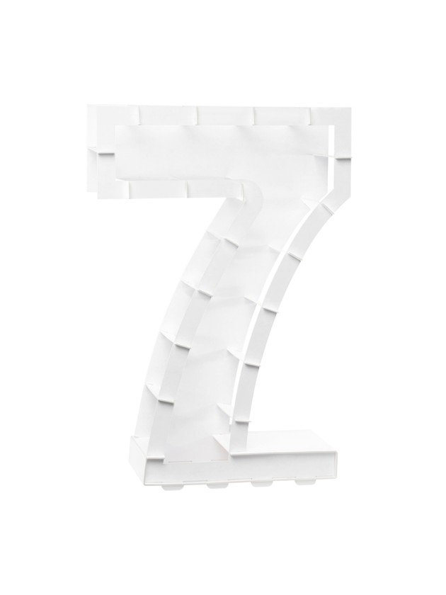 STRUKTUR BALLON ZAHLE 7 WEISS 41.5CM X 14CM X 63.5CM