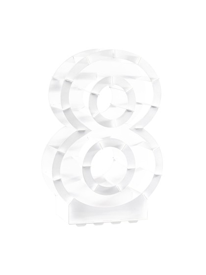 STRUKTUR BALLON ZAHLE 8 WEISS 41.5CM X 14CM X 63.5CM