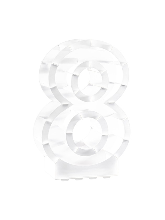 STRUKTUR BALLON ZAHLE 8 WEISS 41.5CM X 14CM X 63.5CM