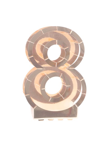 STRUKTUR BALLON ZAHLE 8 GOLD ROSA 41.5CM X 14CM X 63.5CM