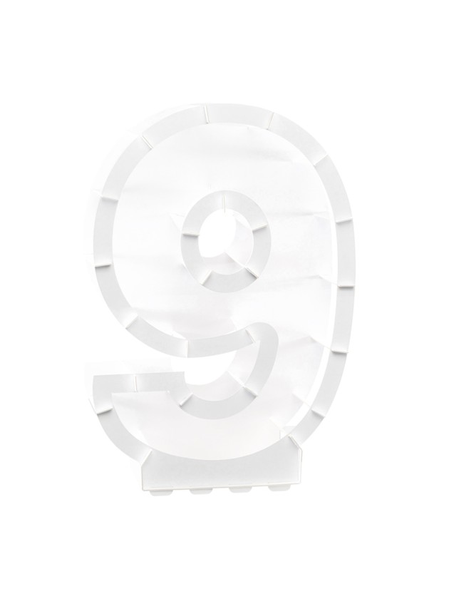 BALLOON FRAME NUMBER 9 WHITE 41.5CM X 14CM X 63.5CM