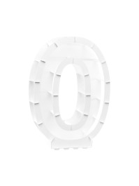 STRUCTURE BALLON CHIFFRE 0 BLANC 43.5CM X 14CM X 63.5CM